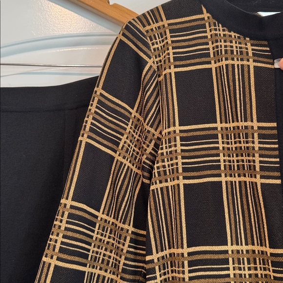 Misook 2PC Black Maxi Skirt & Plaid Cardigan Size Small - Picture 4 of 10